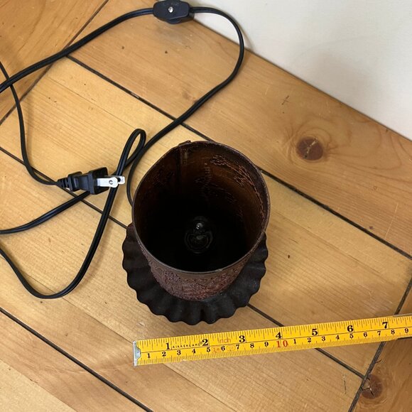 Punched Tin Nightlight Lamp Faith Hope Love Vintage Hand Crafted 5.75" tall - Picture 9 of 14